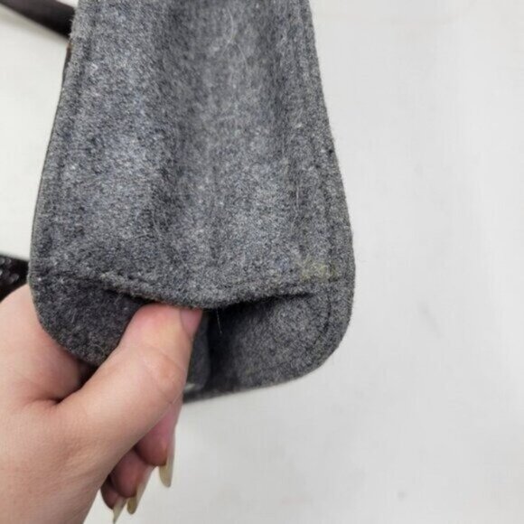 Hobo International | Wool Patent Leather Handbag Gray Brown - Picture 6 of 8